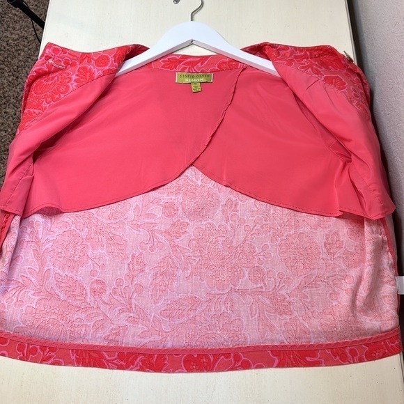 Sigrid Olsen Pink Floral Linen Blend Jacket Size Medium - Picture 5 of 10